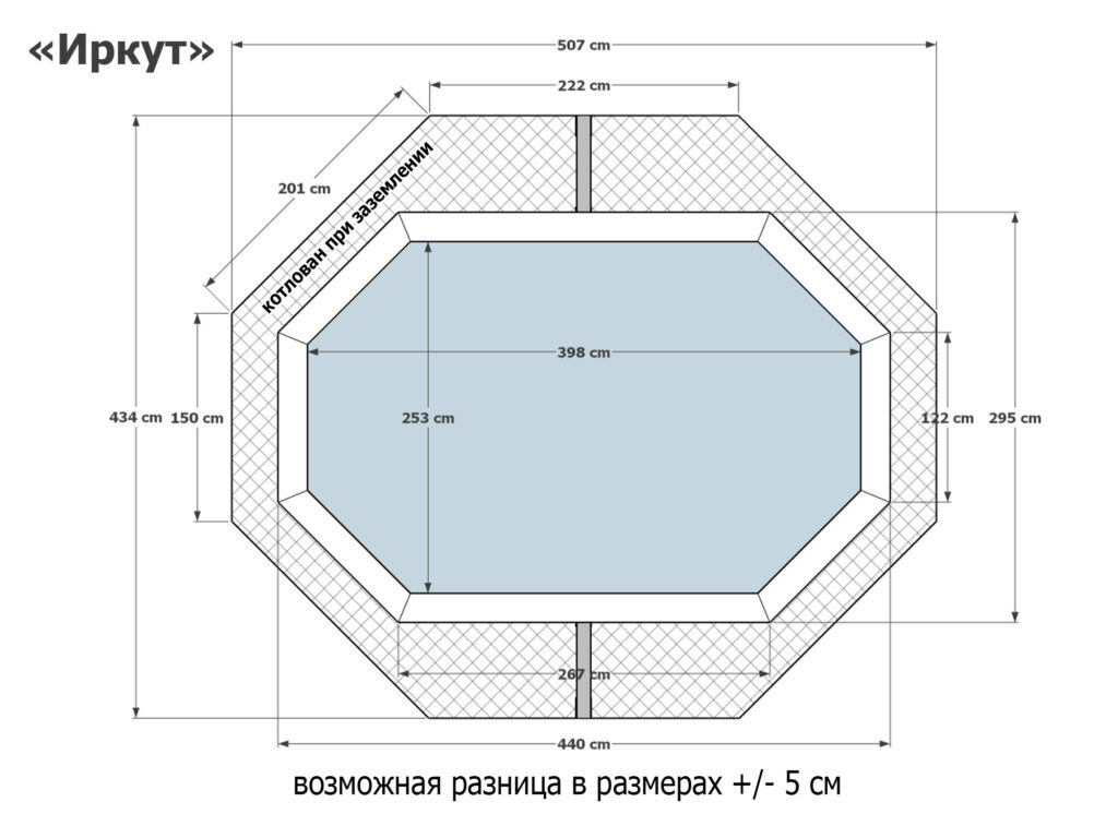 Бассейн Иркут 400 х 250 см